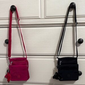 Kipling El Dorado Dark Pink and Black Crossbody Bags